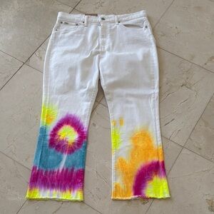 Polo by Ralph Lauren Chrystie Kick Flair Crop TieDye Jeans NEW